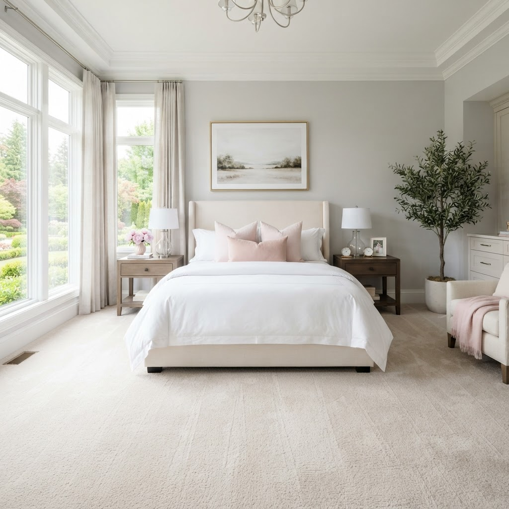 Immaculate luxury bedroom cleaned by Angel Cleaning in Reno, NV